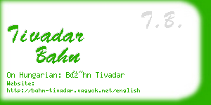 tivadar bahn business card